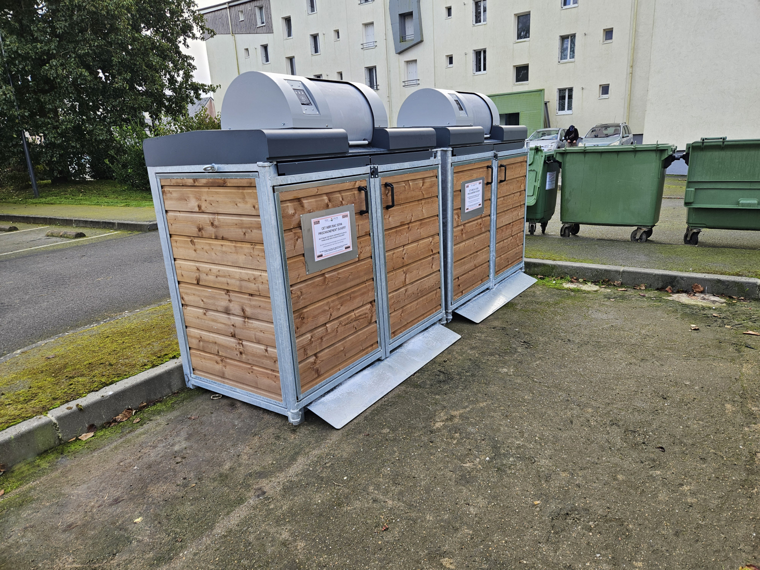 Poher cache bac double tambour bois